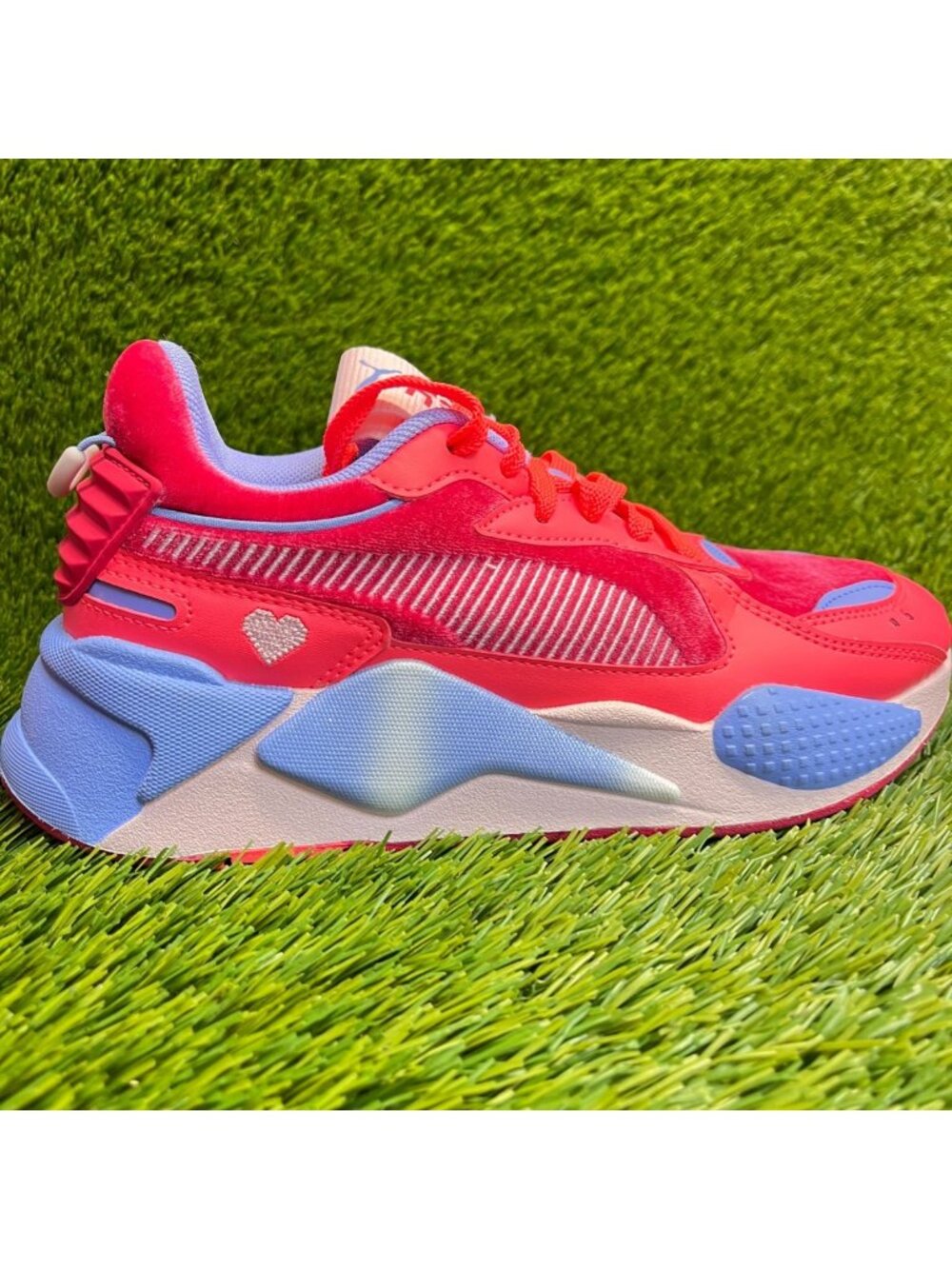 Puma RS-X Girls Size 5.5Y‎ Red Pink Blue Athletic Running Walking Shoes Sneakers